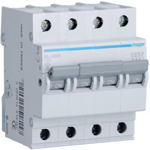 BREAKER HAGER 4POLL MCB